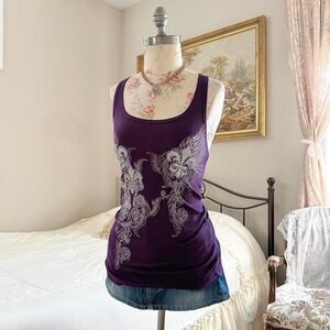 purple grunge tank  y2k zona libre purple graphic tank